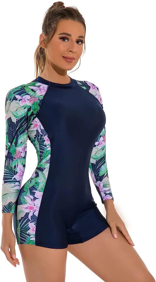 rajes de Baño Mujer Completos, Traje de Baño Manga Larga Mujer, Traje de Baño Mujer Natacion para Playa, Surf, Fiesta Piscina, Nadar